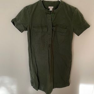 J. Crew Green Cargo Mini Dress